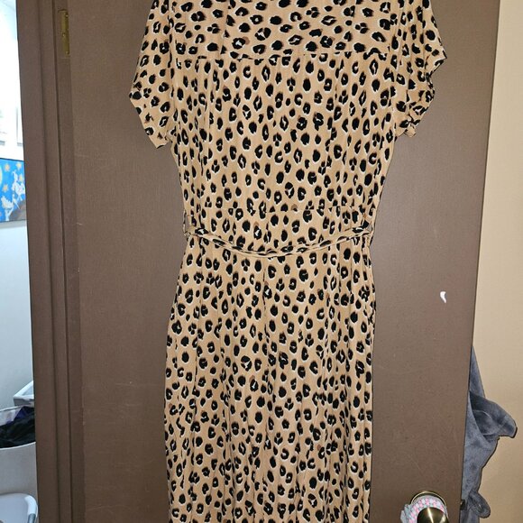 Leopard Print A New Day Shirt Dress with Belt - Picture 3 of 4